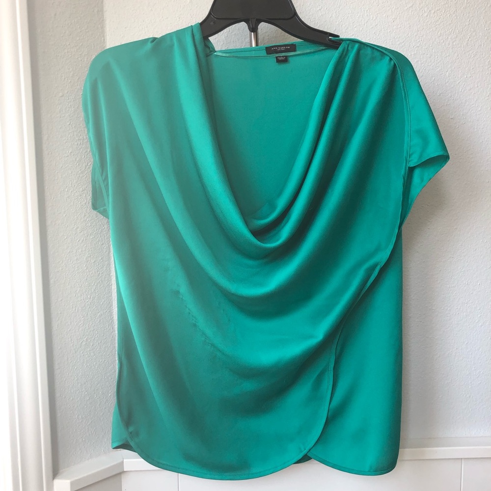 Ann Taylor Teal Draped Blouse